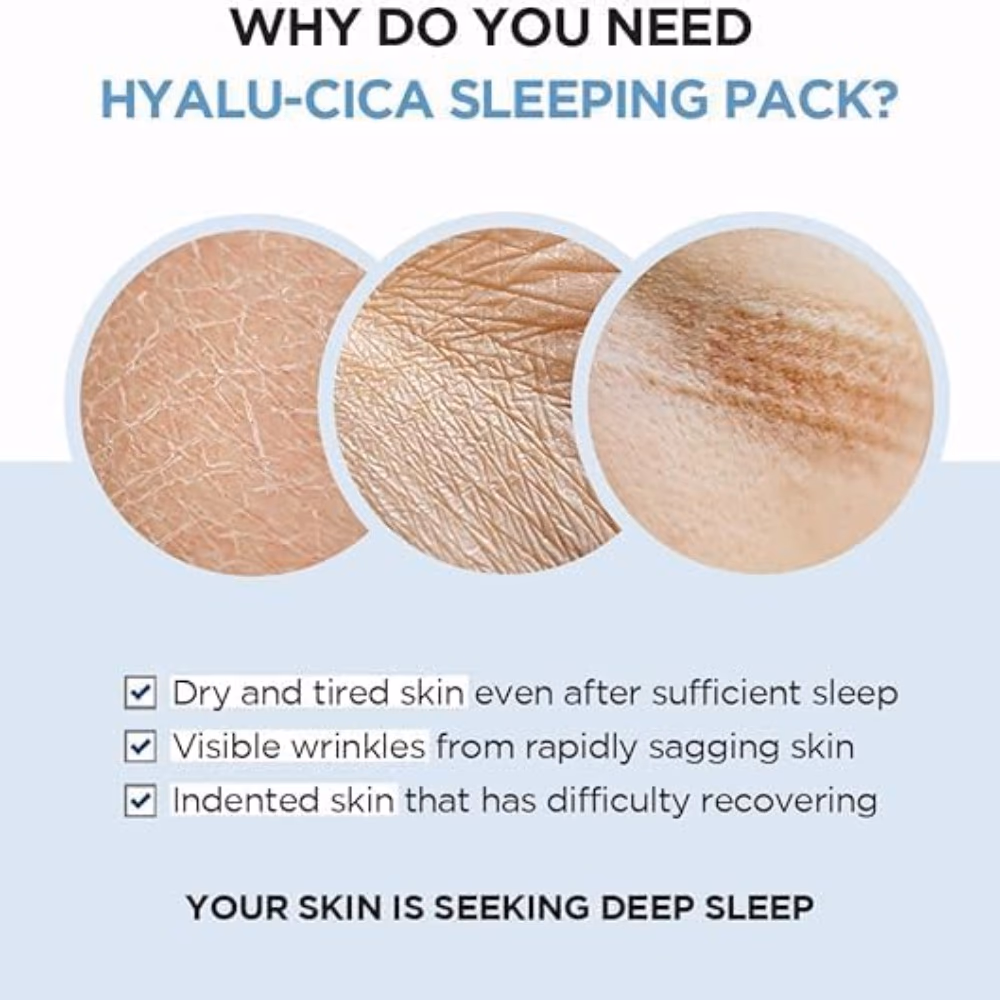 SKIN1004 Centella Hyalu-Cica Sleeping Pack 100ml - Overnight mask with Centella and Hyaluronic Acid to hydrate, soothe, and repair skin while you sleep. 5