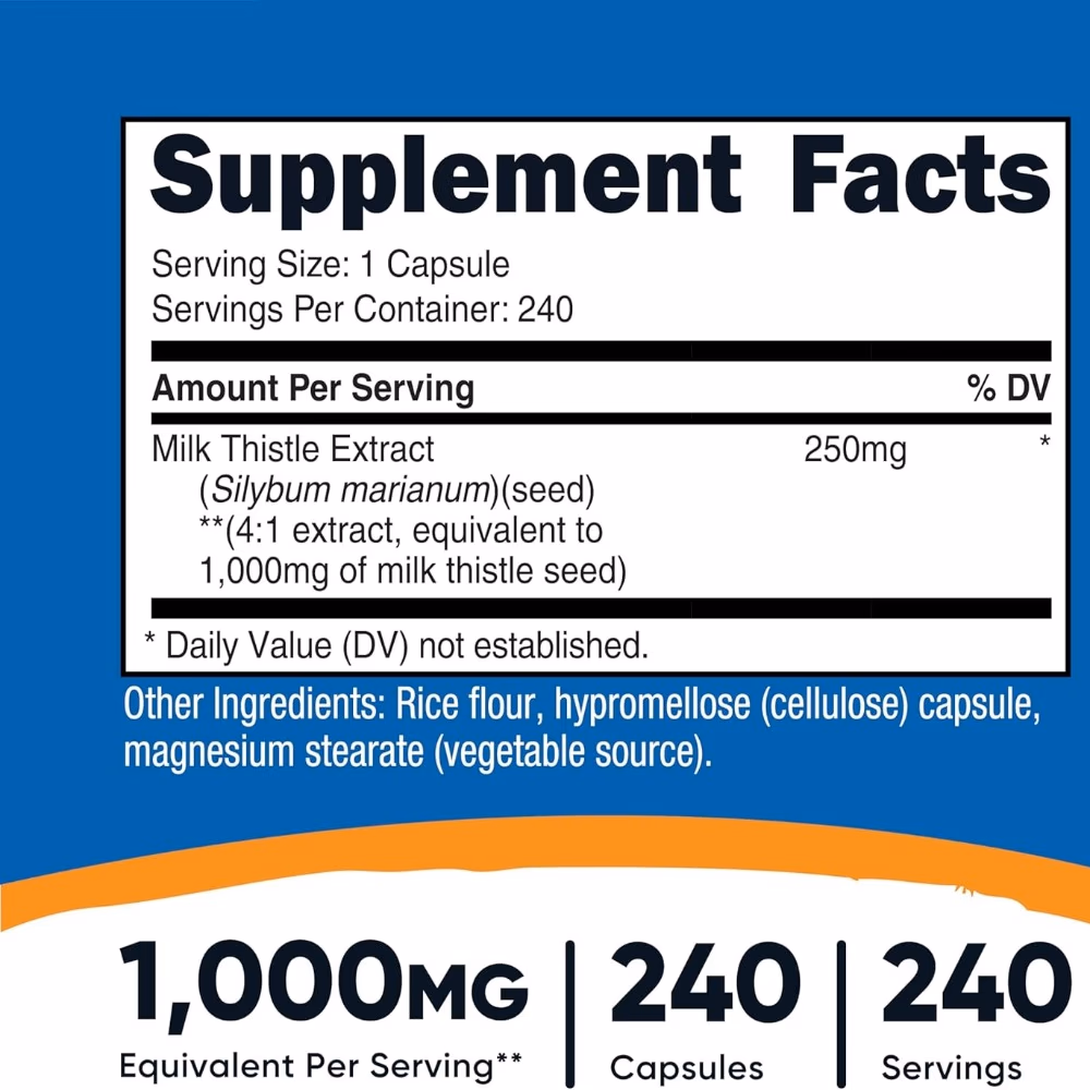 Nutricost Milk Thistle 1000mg-120 Capsules  3