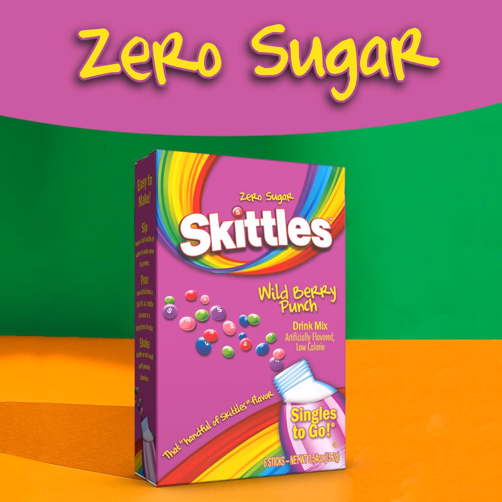 Skittles Wild Berry Punch Drink Mix 6 Sachets 2