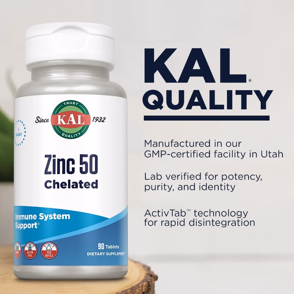 KAL Zinc 50mg Chelated 90 Tablets 5