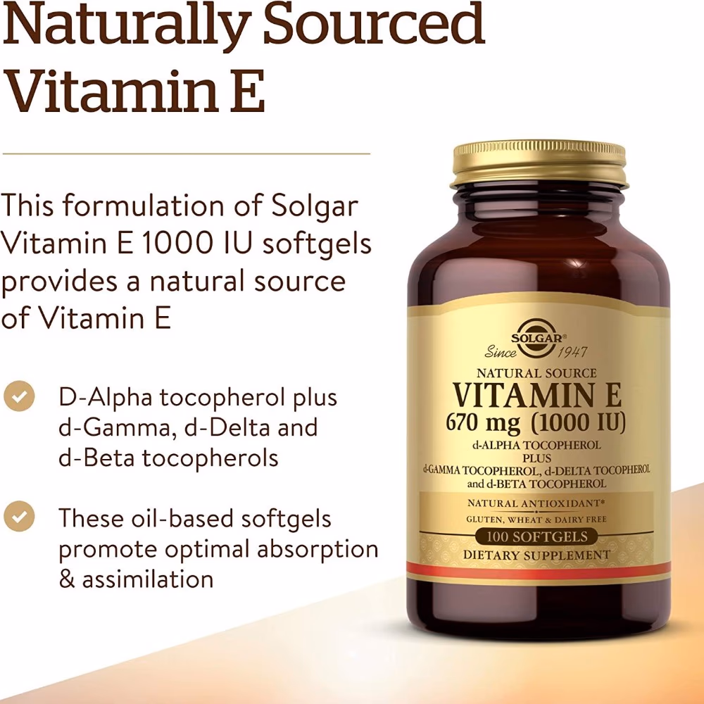 Solgar Vitamin E 678 Mg (1000) IU 100 Softgels 3