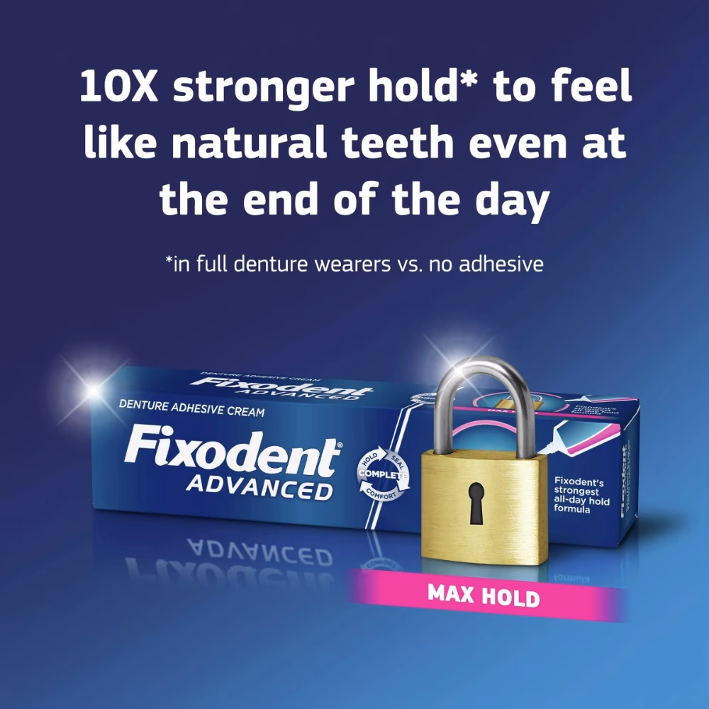 Fixodent Advanced Max Hold Adhesive Cream 62g 2