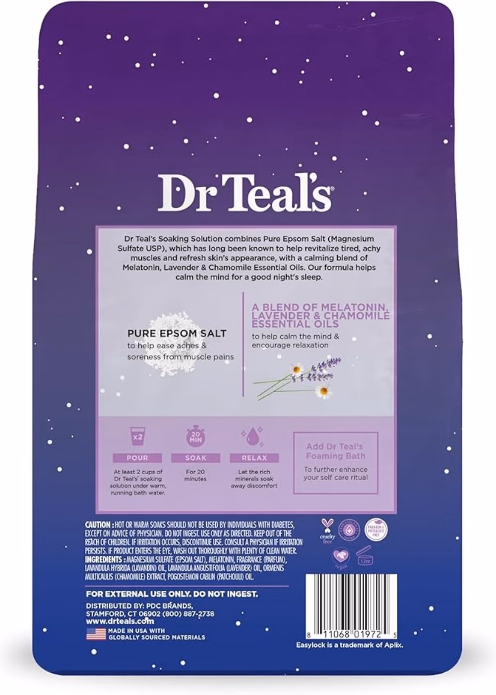 Dr Teals Melatonin Sleep Epsom Salt 1.36kg 2