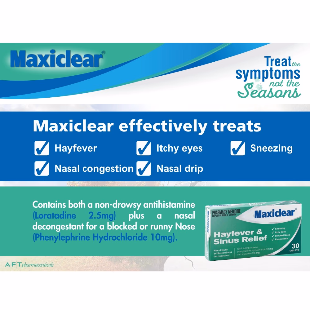 Maxiclear Hayfever And Sinus Relief Tablets 30s 3