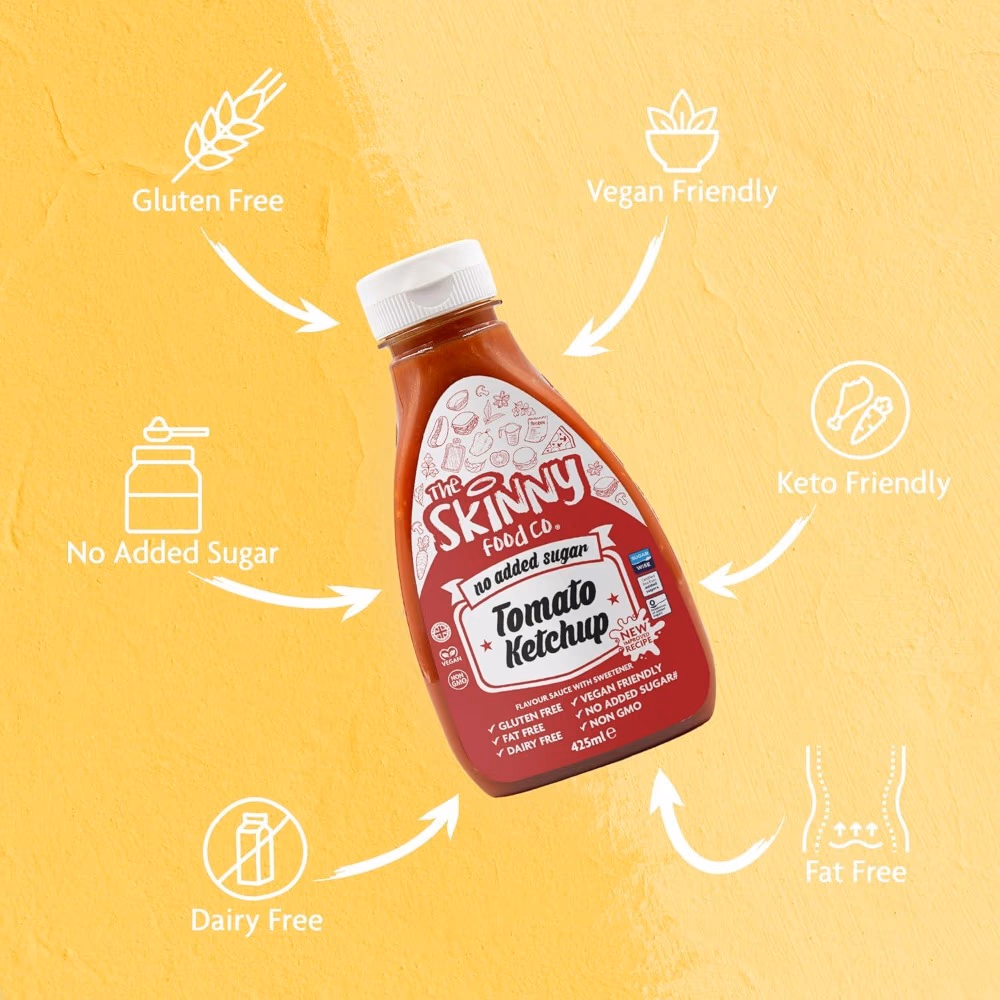 The Skinny Food Tomato Ketchup Sauce 425ml 2