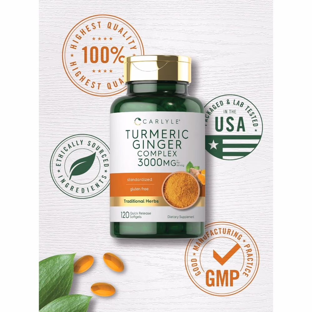 Carlyle Turmeric Ginger Complex 3000mg 120 Softgels  5