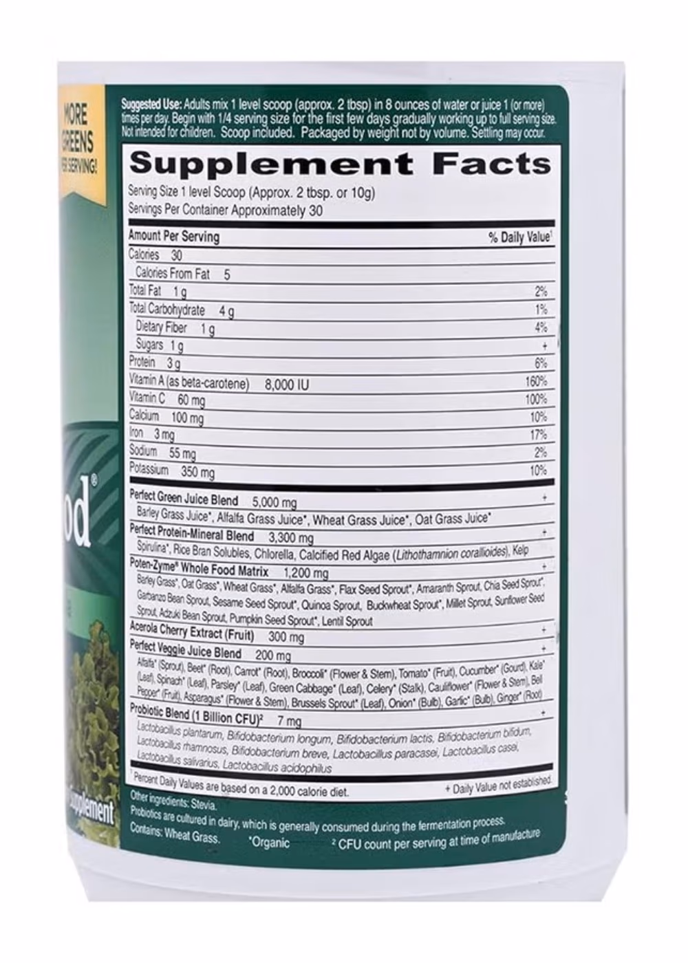 Garden of Life Perfect Food Original Super Green Formula Powder 300G 2