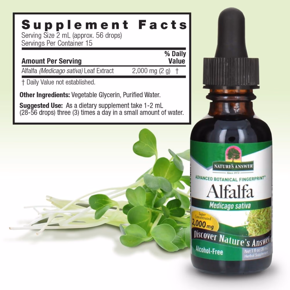 Natures Answer Alfalfa 2000mg Drops 30ml 4
