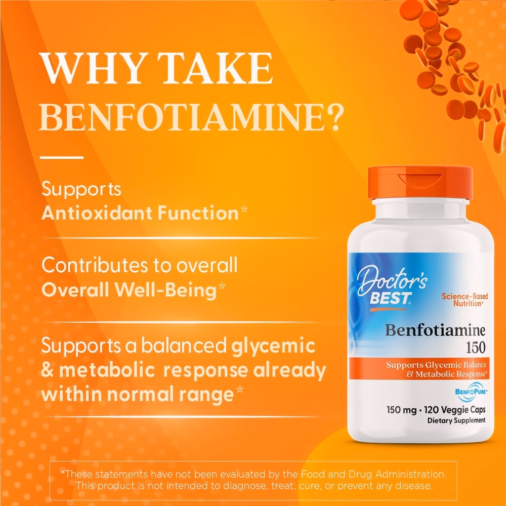 Doctor's Best Benfotiamine 150mg 120 Capsules 3