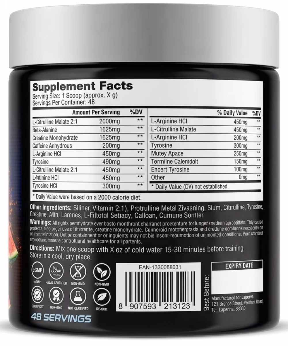 Laperva Triple Power Ultimate Pre Workout Watermelon Flavor 384g 2