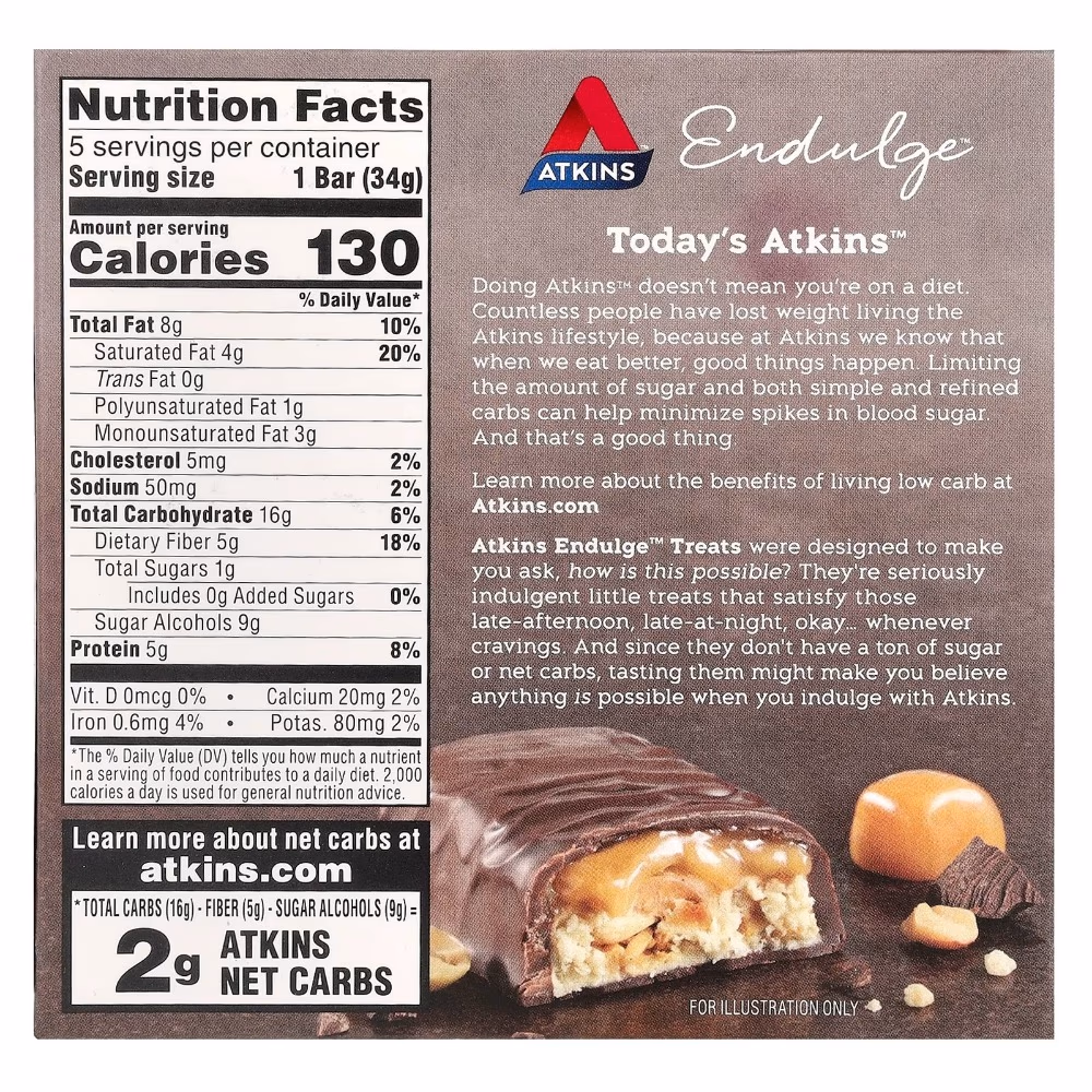 Atkins Endulge Caramel Nut Chew Bar 5s 3