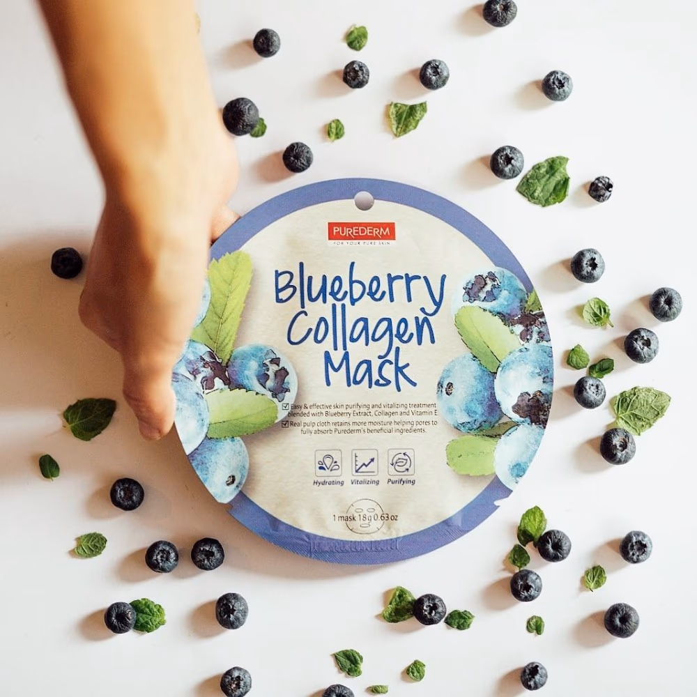 Purederm Blueberry Collagen Mask 18gm 4