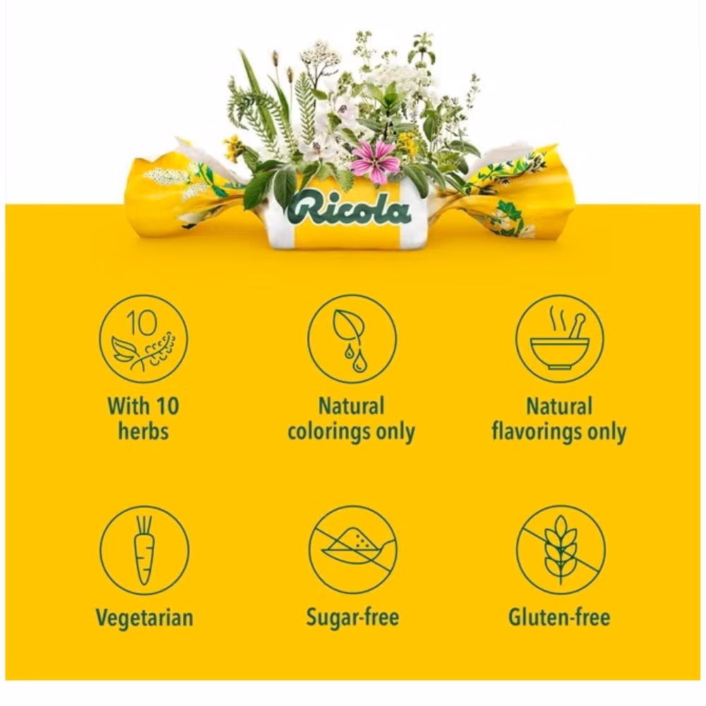 Ricola Lemon Mint Sugar Free Wrapped Drops - 45 Counts 2