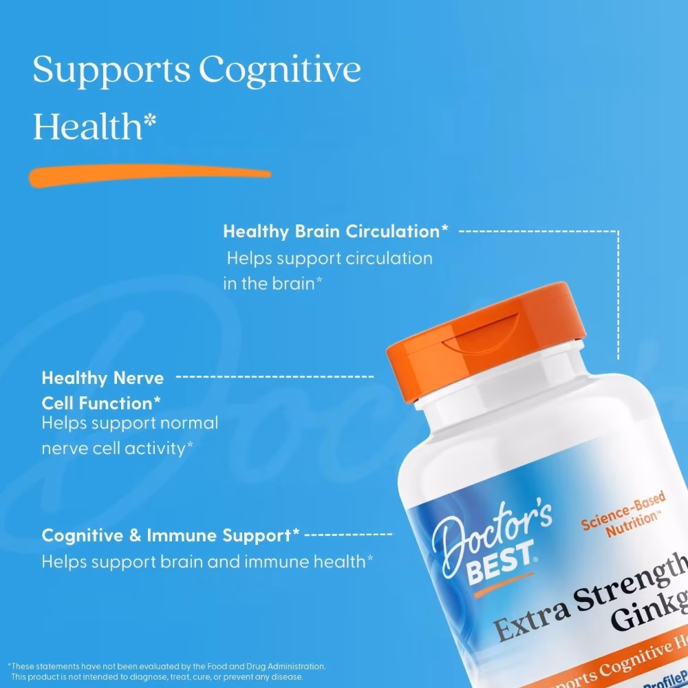 Doctor's Best Extra Strength Ginkgo, 120mg, 120 Vegetarian Capsules 3