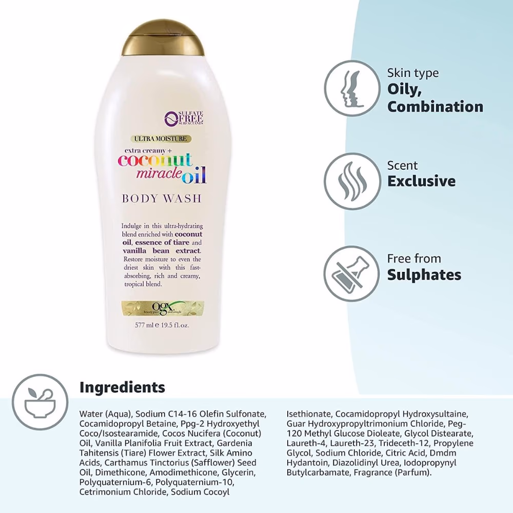 OGX Coconut Miracle Oil Body Wash 577ML 3