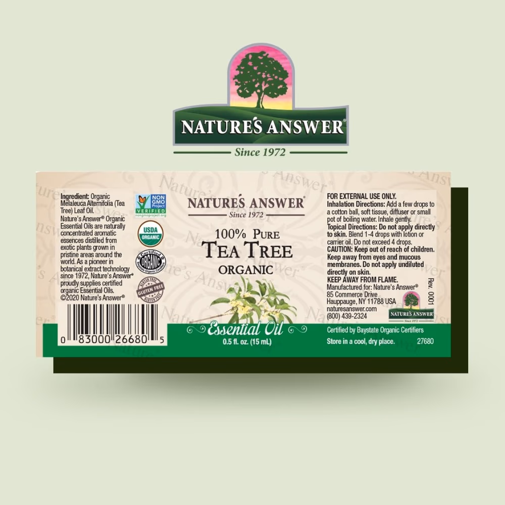 Natures Answer Organic Tea Tree Essential Oil 15ml 4