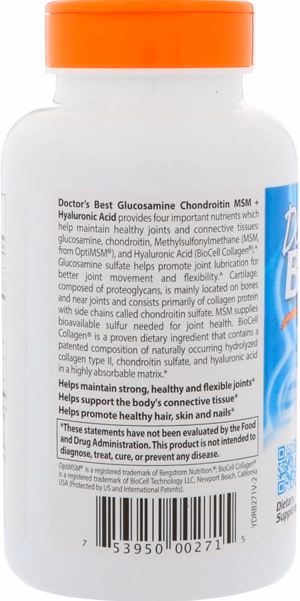 Doctor's Best Glucosamine Chondroitin MSM + Hyaluronic Acid, 150 Vegetarian Capsules 3