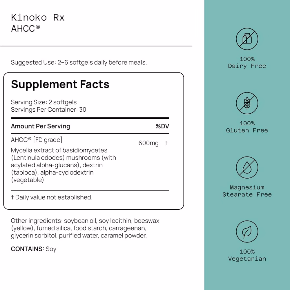 Quality of Life Kinoko Pro AHCC 60 Softgels 2