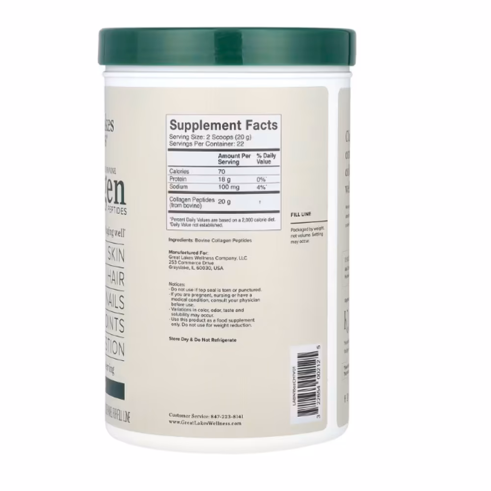 Great Lakes Wellness Collagen Peptides Unflavored 454g 2