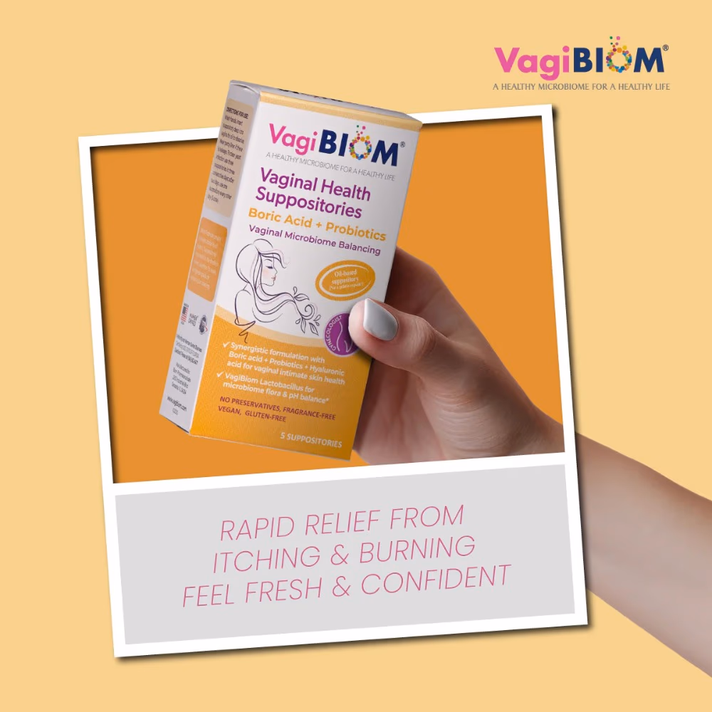 Vagibiom Boric Acid + Probiotics Vaginal Suppositories 5s 3