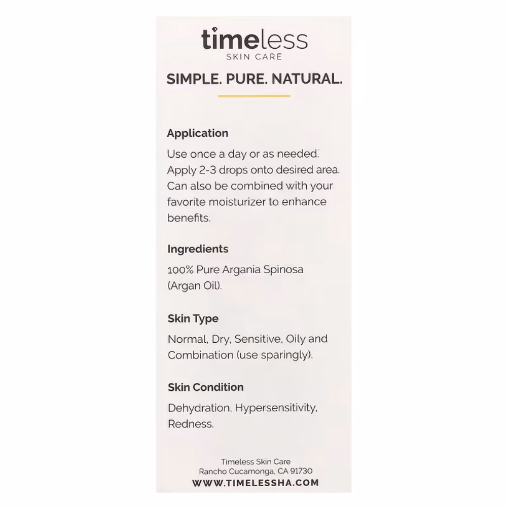 Timeless 100% Pure Argan Oil 30ml 3