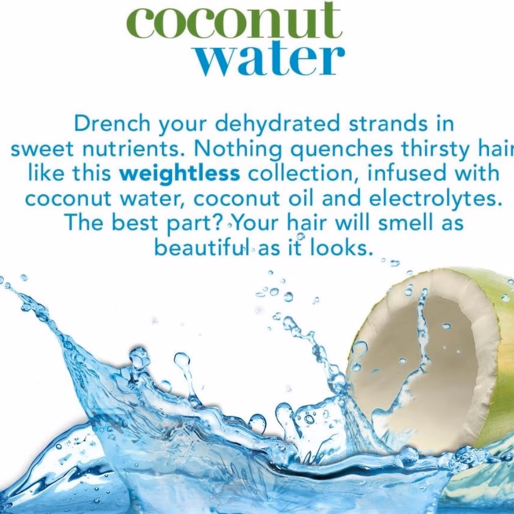 OGX Weightless Hydration Coconut Water Shampoo 385ml 4