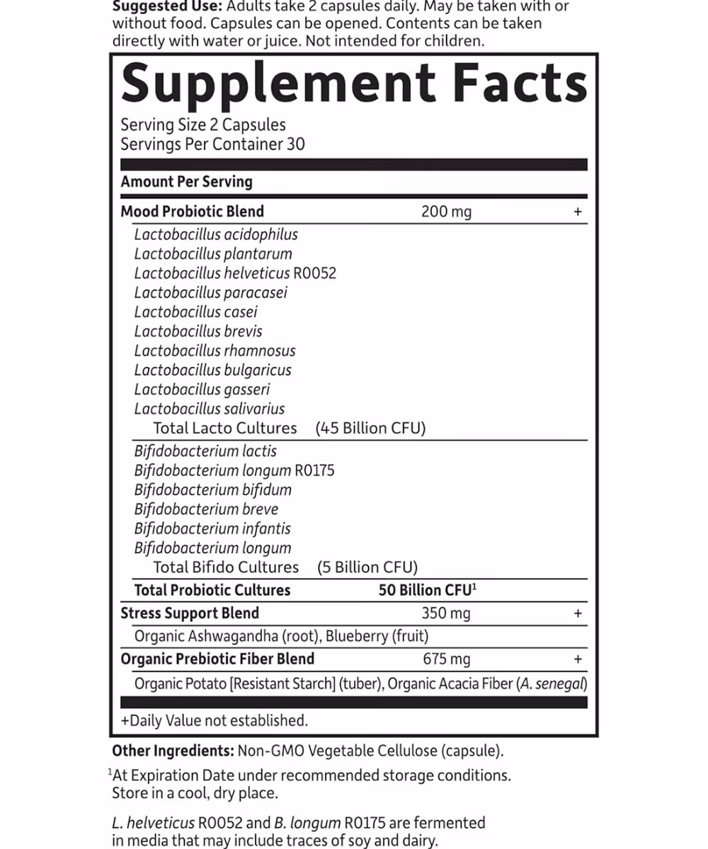 Garden Of Life Dr.Formulated Probiotics Mood+ 50Billion 16 Probiotic Strains  60 VegCapsules 2