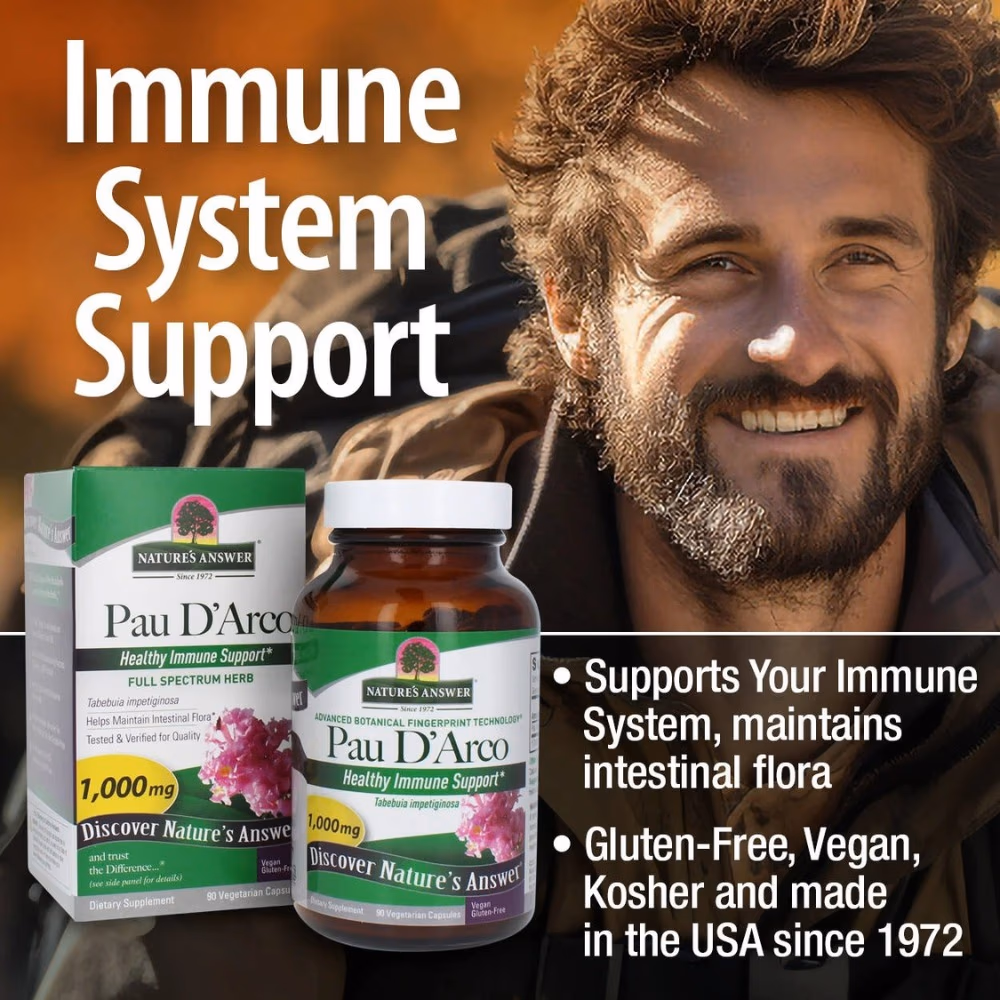 Natures Answer Pau D Arco 1000mg – 90 Vegetarian Capsules 4