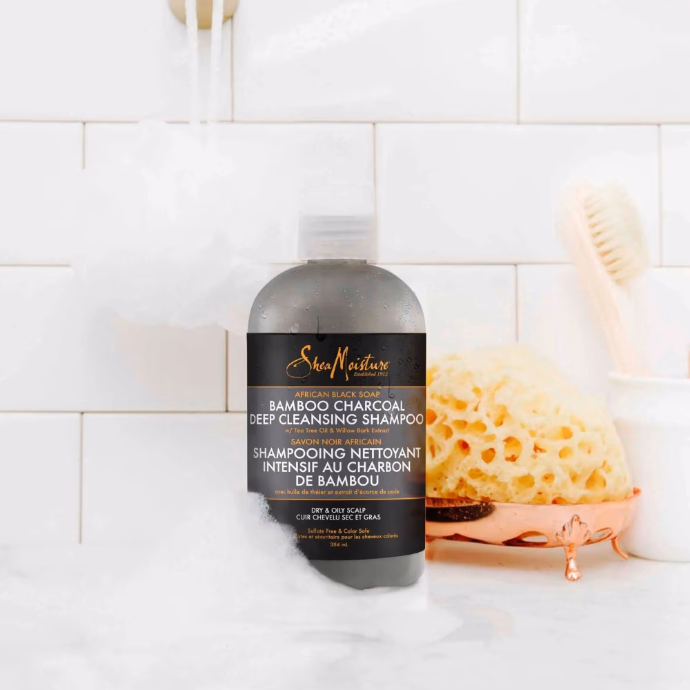 Shea Moisture African Black Soap Bamboo Charcoal Deep Cleansing Shampoo 384ml 3