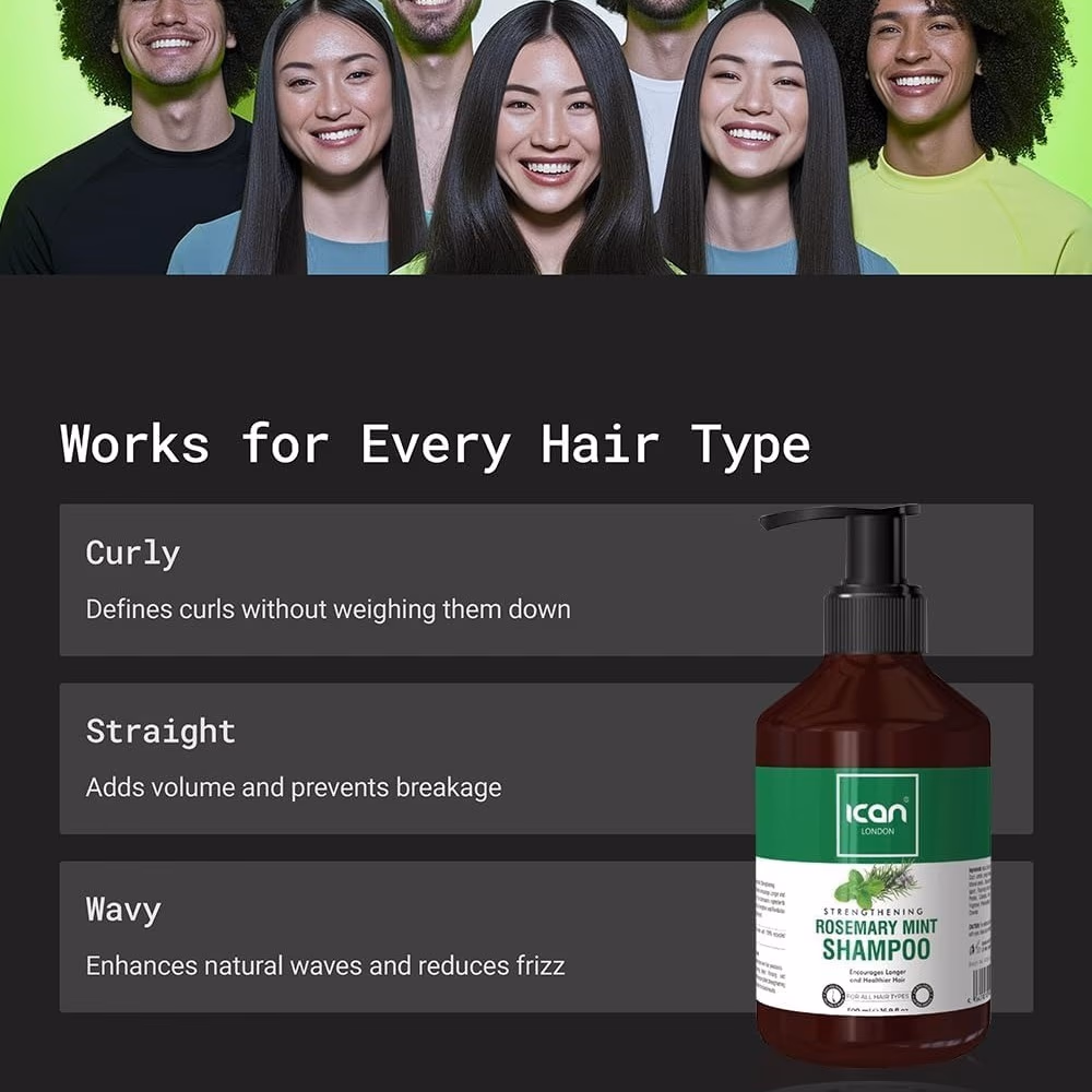 ICAN ROSEMARY MINT STRENGTHENING SHAMPOO 500ML 4