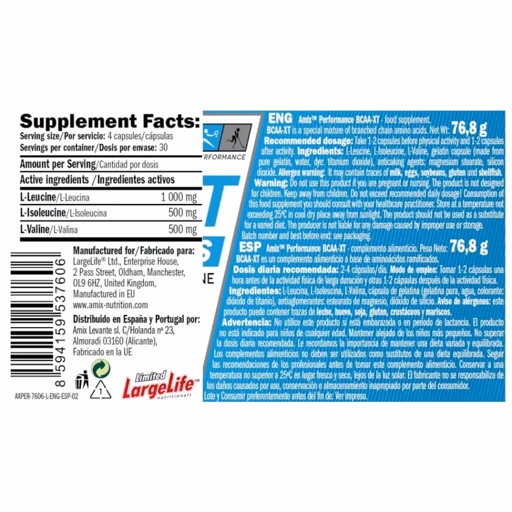 Amix BCAA-XT Amino Acids 120 Capsules 2