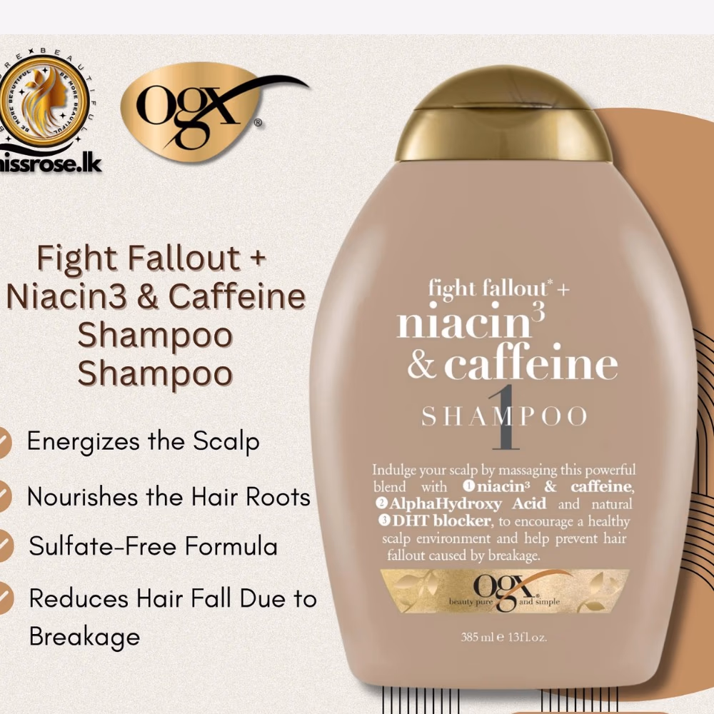 OGX Niacinamide and Caffeine Shampoo 385ml 3