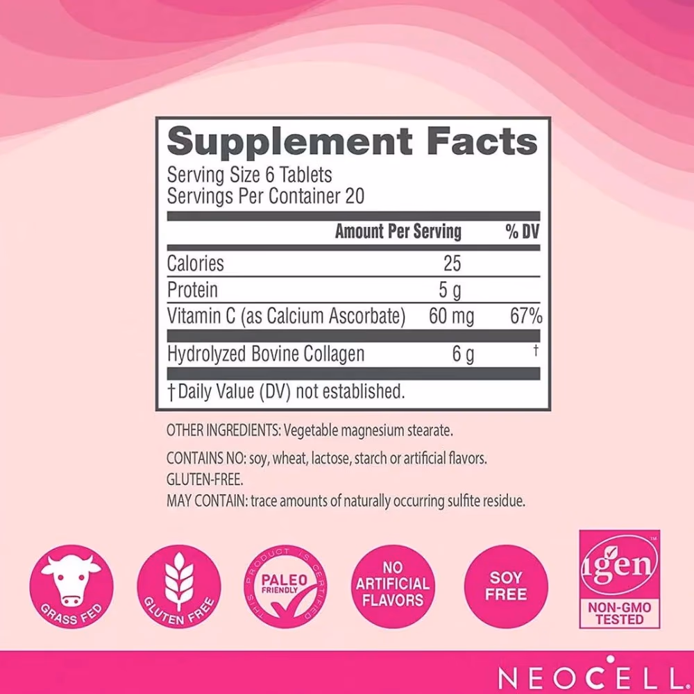 Neocell Super Collagen + Vitamin C -120 Tablets 4
