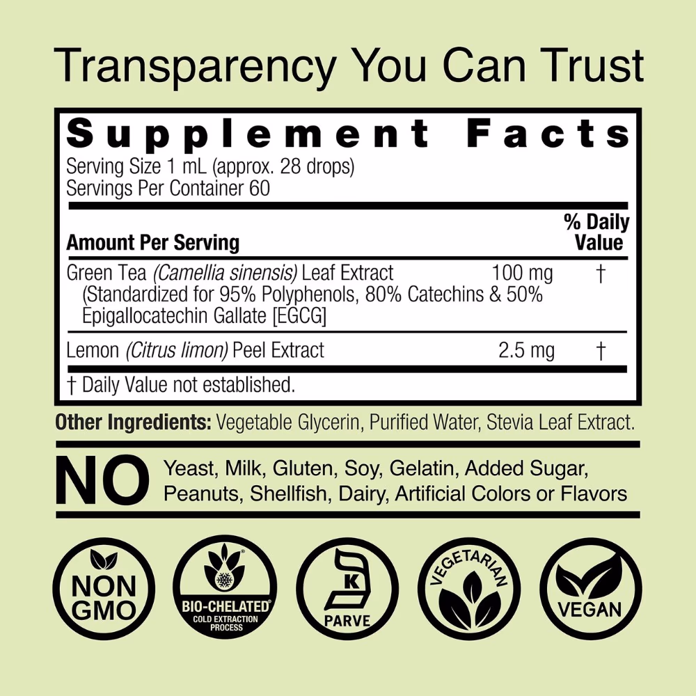 Natures Answer Green Tea Extract 2000mg Drops 30ml 3