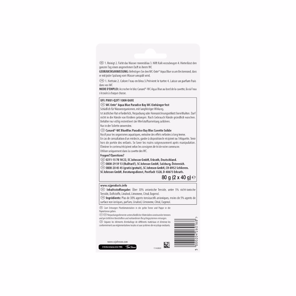 Aqua Blue 4in1 Paradise Bay Toilet Cleaner 2x40g 5