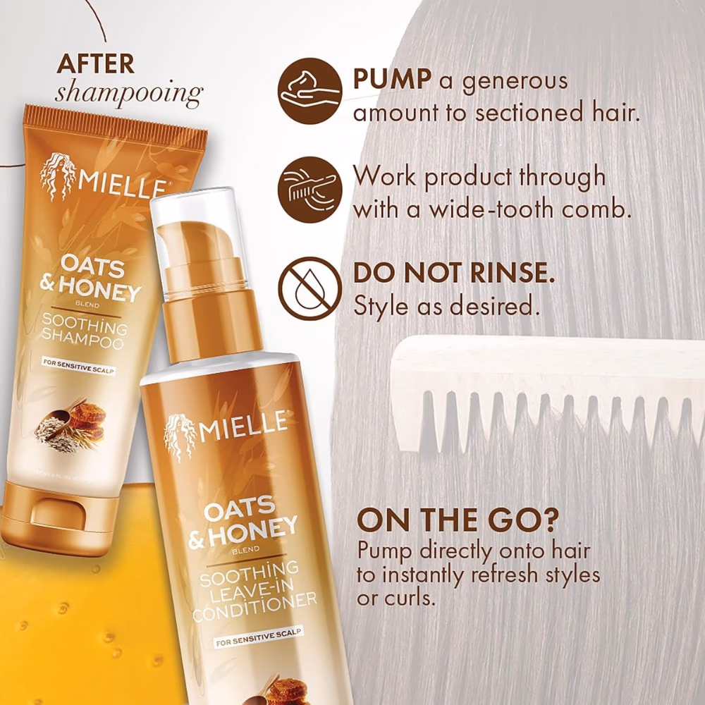 Mielle Oats and Honey Soothing Leave-In Conditioner 177ml 3