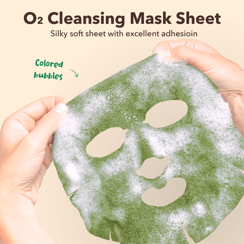 Purederm Deep Purifying Green O2 Bubble Mask Green Tea 25gm 5