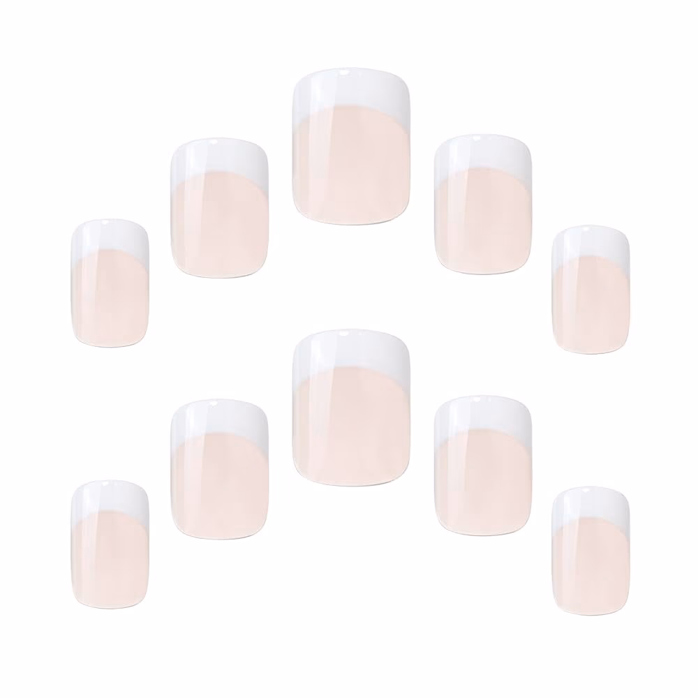 Elegant Touch French Pink Nails with Glue – 24-Pack 5