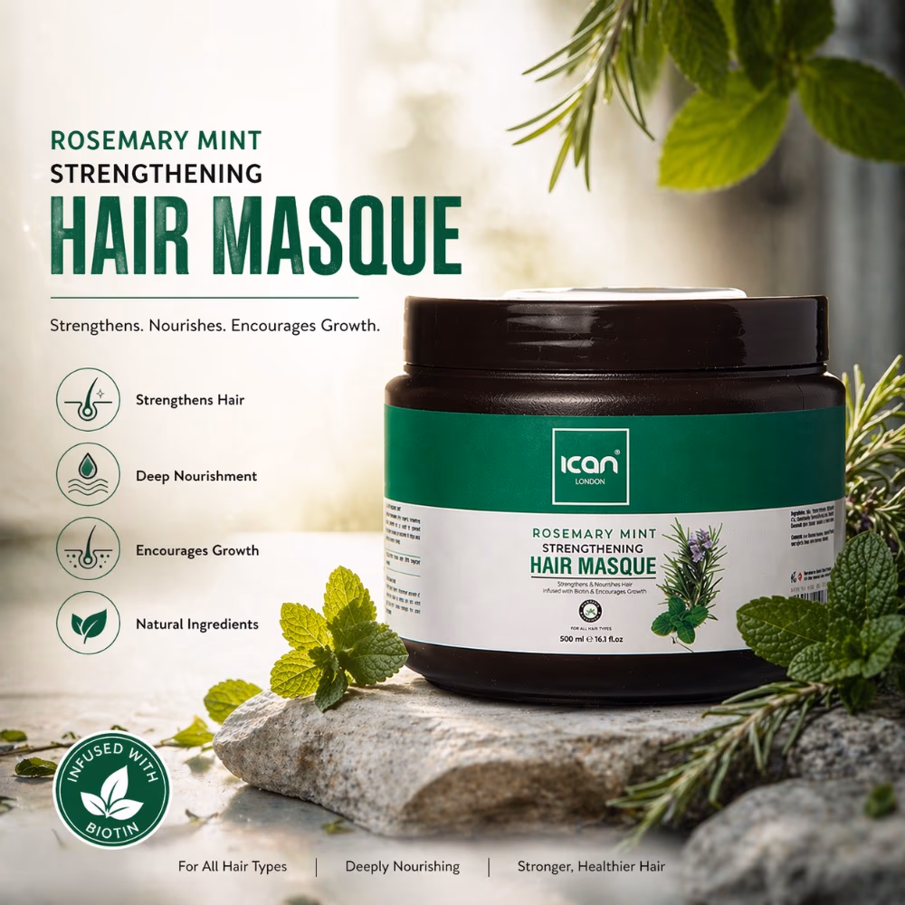 iCan London Rosemary Mint Strengthening Hair Masque 500ml 3
