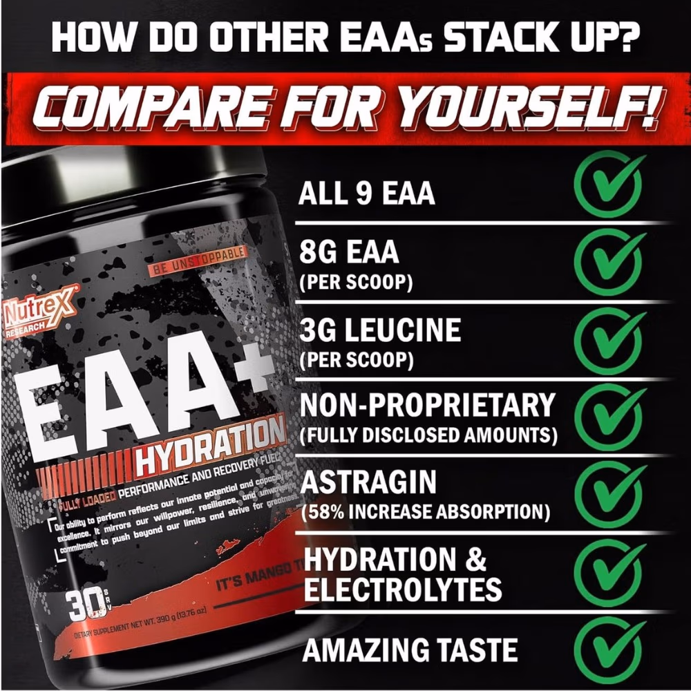Nutrex EAA+ Hydration Its Mango Time 390g 5