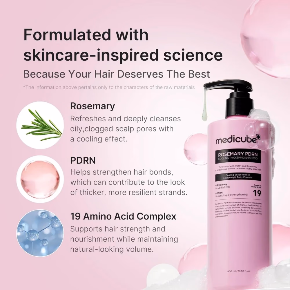 medicube Rosemary PDRN Cooling Thickening Shampoo 400ml 2