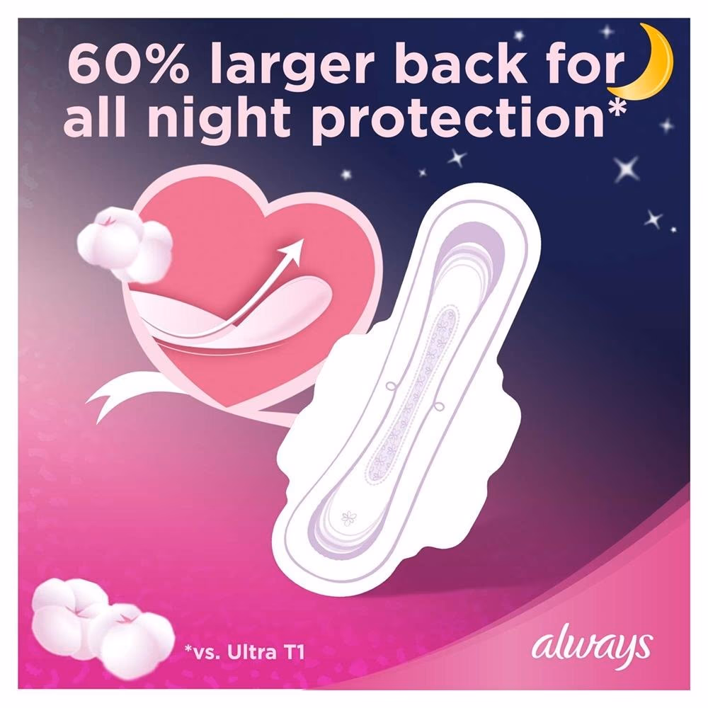 Always Cotton Soft Ultra Thin Night Pads with Wings 7s 3
