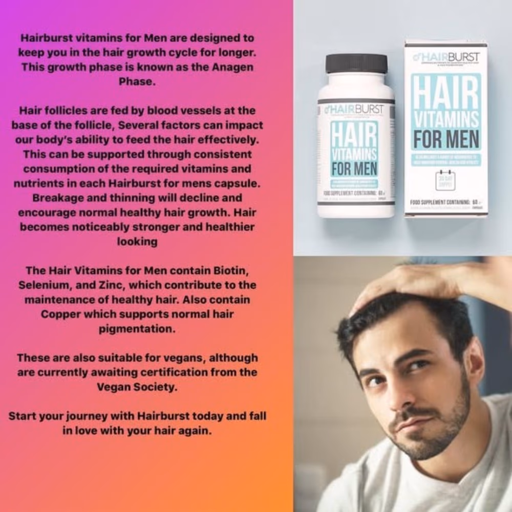 HairBurst Hair Vitamins for Men | Hair Growth & Strength Support | 60 Capsules 3
