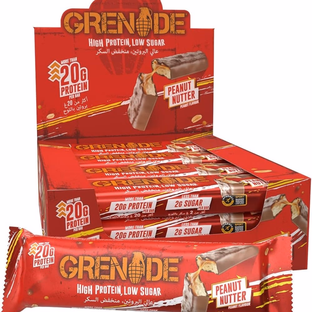 GRENADE HIGH PROTEIN LOW SUGAR BAR  PEANUT NUTTER 60 GM 2