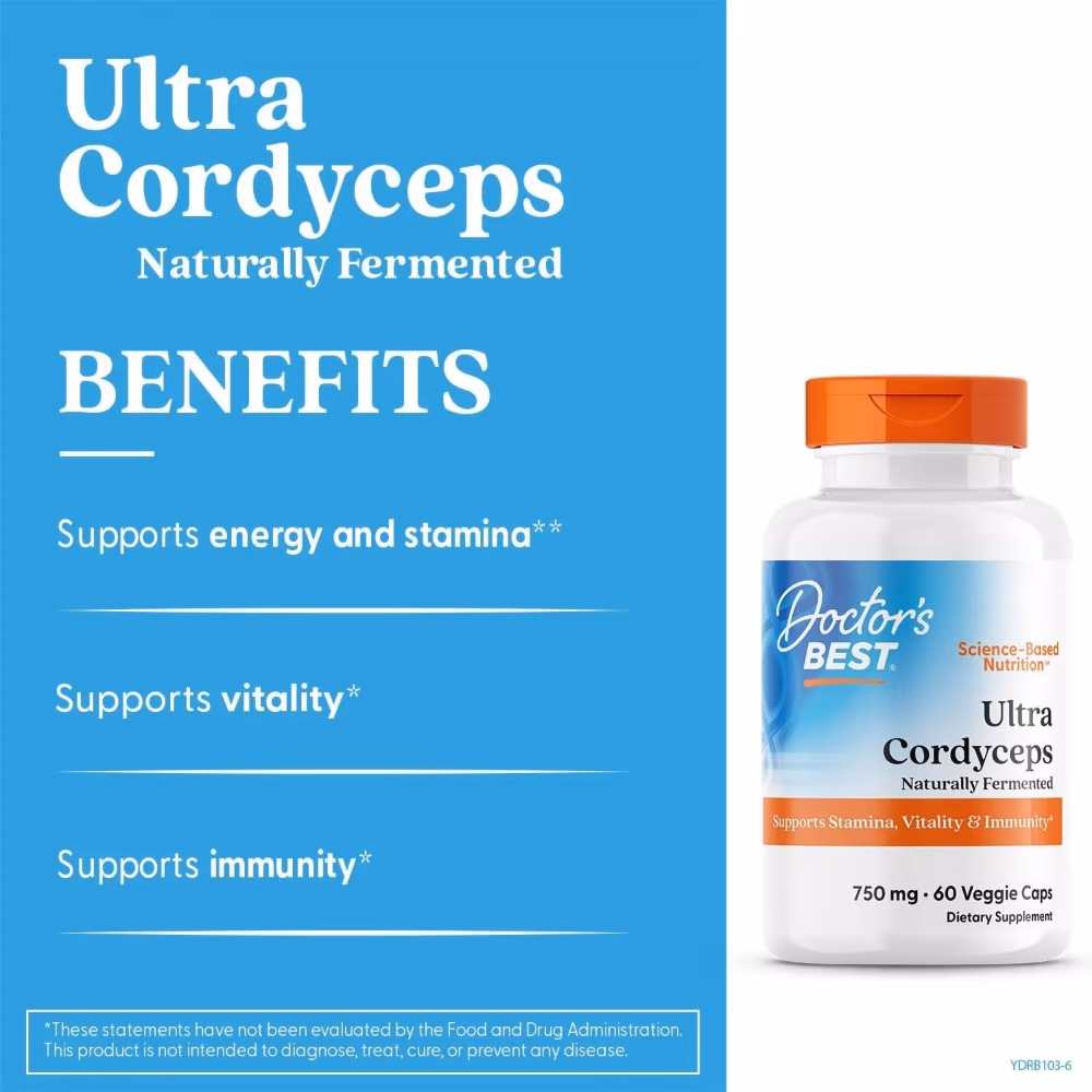Doctor's Best Ultra Cordyceps 750mg, 60 Vegetarian Capsules 4