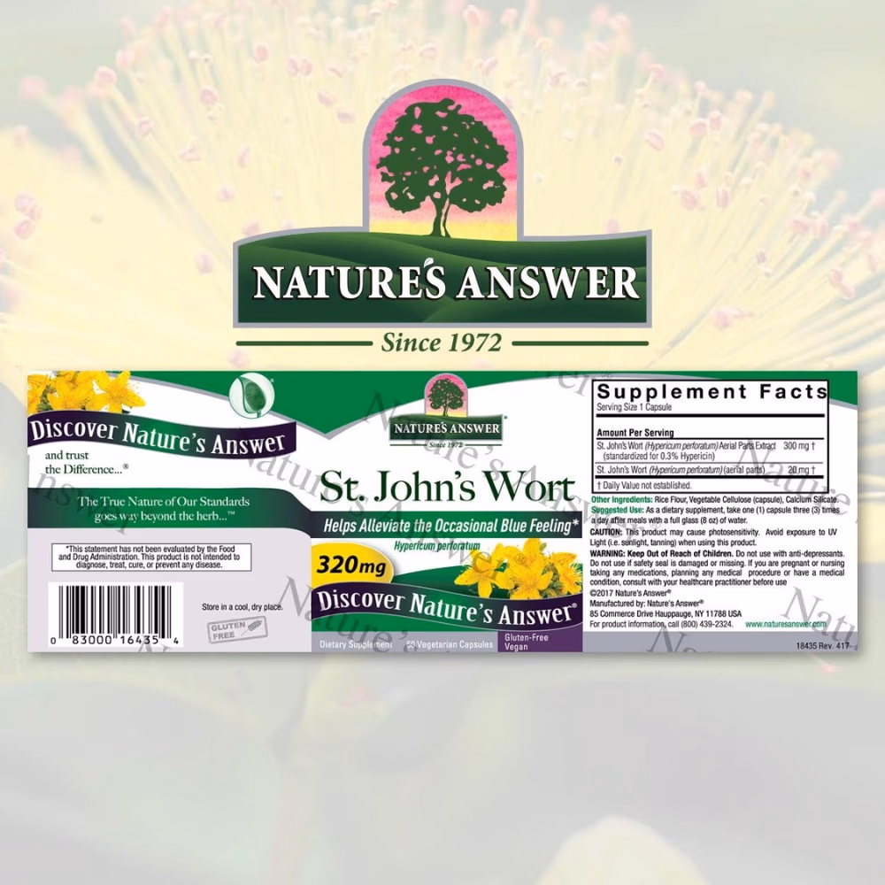 Natures Answer St. John's Wort 320 mg – 60 Vegetarian Capsules 4