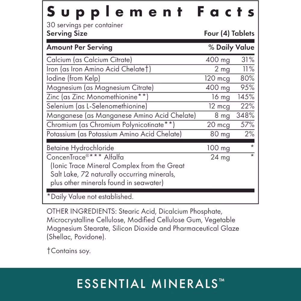 Michaels Health Essential Minerals - 120 Vegetarian Tablets 2