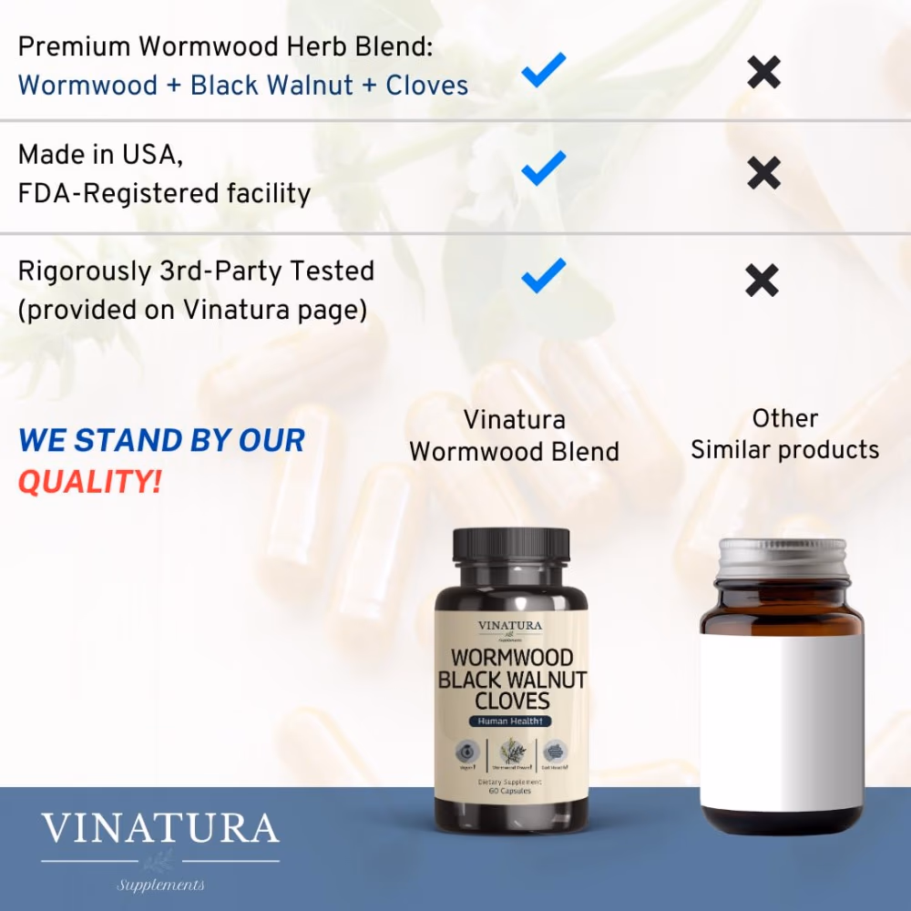 Vinatura Wormwood Black Walnut Cloves 60 Capsules 5
