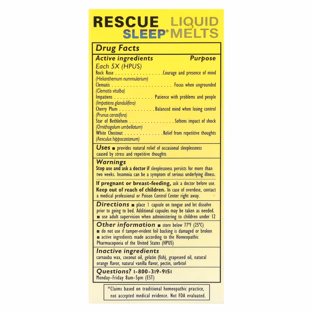 Bach Rescue Remedy Sleep Liquid Melts (28 Capsules) 2