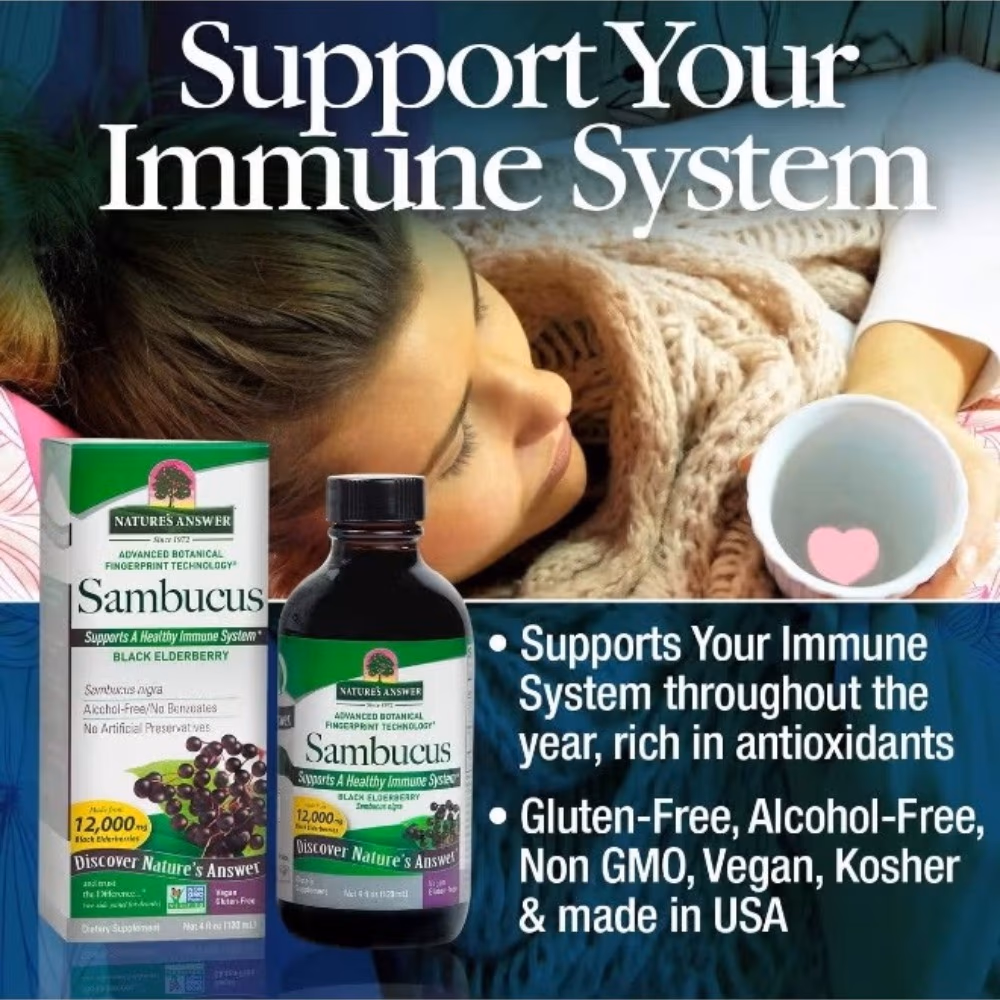 Natures Answer Sambucus Immune Black Elderberry Liquid-120 ml 2